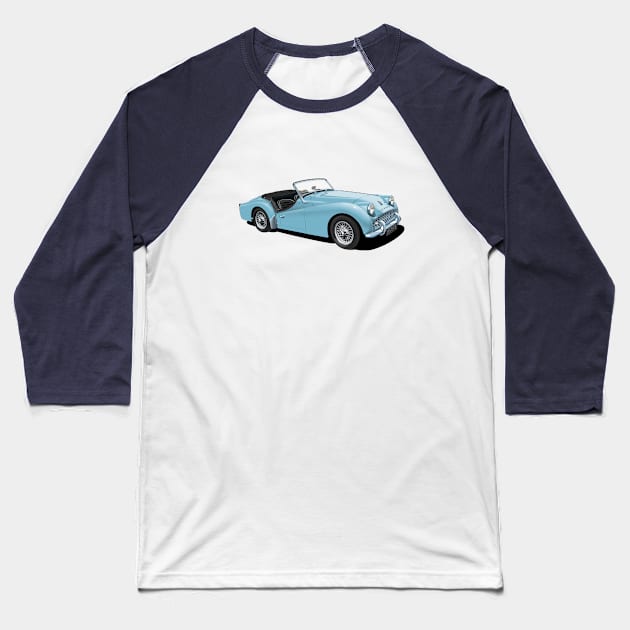 Triumph TR3 in light blue Baseball T-Shirt by candcretro